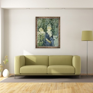 Tablou inramat - Berthe Morisot - Femeie intr-o gradina, 60 x 80 cm - Img 2
