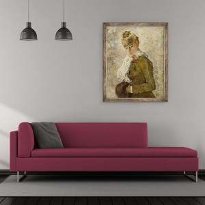 Tablou inramat - Berthe Morisot - Iarna Femeie cu Muff, 70 x 85 cm - Img 2