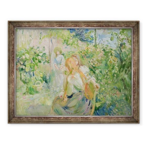 Tablou inramat - Berthe Morisot - in gradina de la Roche-Placa, 60 x 80 cm