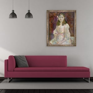 Tablou inramat - Berthe Morisot - Portret De Julie Manet 1878-1966 Detinand o Carte, 50 x 60 cm - Img 2