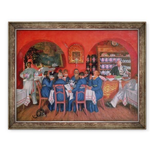 Tablou inramat - Boris Mikhailovich Kustodiev - Cafeneaua Moscova, 60 x 80 cm
