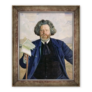 Tablou inramat - Boris Mikhailovich Kustodiev - Portretul lui Maximilian Volosin 1877-1932 1924, 70 x 85 cm