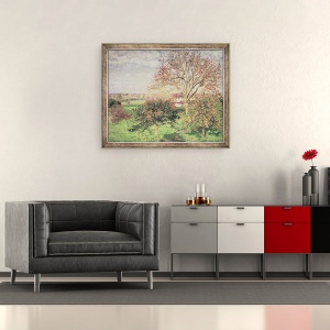 Tablou inramat - Camille Pissarro - Dimineata de toamna la Eragny, 50 x 60 cm - Img 2