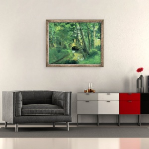 Tablou inramat - Camille Pissarro - Little Bridge, Pontoise, 50 x 60 cm - Img 2