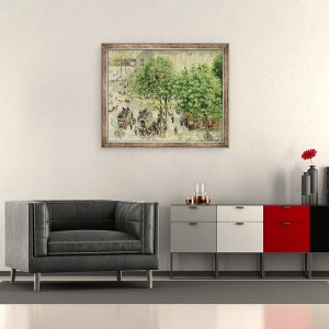 Tablou inramat - Camille Pissarro - Place du Teatru-Francais, primavara, 50 x 60 cm - Img 2