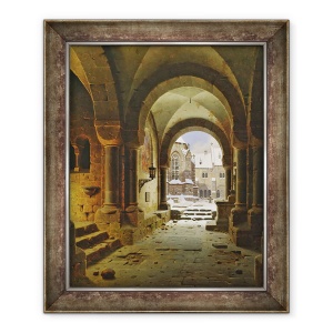 Tablou inramat - Carl Georg Adolph Hasenpflug - Poarta Manastirii iarna, 70 x 85 cm