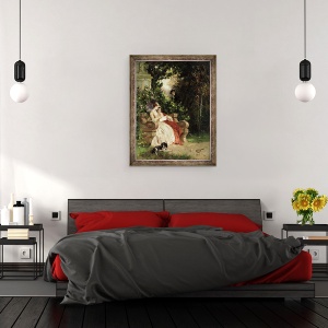 Tablou inramat - Carl Heinrich Hoff - Pipeta cu urechea, 60 x 80 cm - Img 3