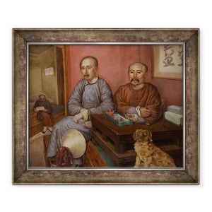 Tablou inramat - Carl Peter Mazer - Comercianti chinezi, 50 x 60 cm