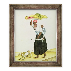 Tablou inramat - Carlos Juliao - O femeie care transporta o tava de fructe pe cap, 70 x 85 cm