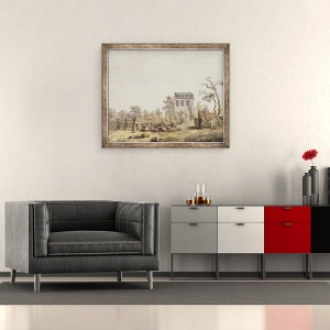 Tablou inramat - Caspar David Friedrich - Peisaj cu Pavilion, 50 x 60 cm - Img 2