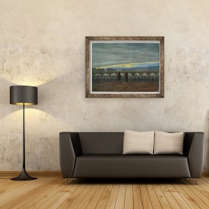 Tablou inramat - Caspar David Friedrich - Podul August din Dresda, 60 x 80 cm - Img 2