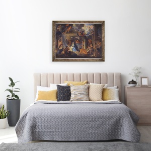 Tablou inramat - Charles Le Brun - Adorarea Pastorilor II, 70 x 90 cm - Img 3