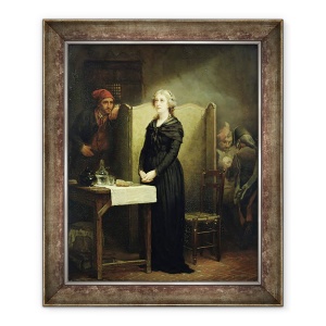 Tablou inramat - Charles Louis Lucien Muller - Regina Maria Antoinette in conciergerie - Masa de Rugaciune, 70 x 85 cm