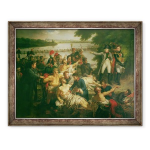 Tablou inramat - Charles Meynier - intoarcerea lui Napoleon 1769-1821 pe Insula Lobau dupa batalia de la Essling, 23 mai 1809, 70 x 90 cm