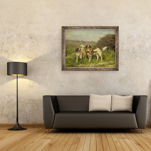 Tablou inramat - Charles Oliver de Penne - Sfarsitul vanatorii, 60 x 80 cm - Img 2
