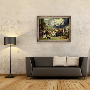 Tablou inramat - Charles Thevenin - Masacrul marchizului de Pellepont, 60 x 80 cm - Img 2
