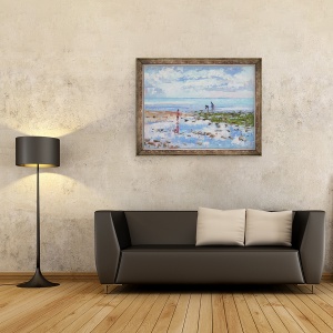 Tablou inramat - Christopher Glanville - Charmouth cu reflux, 60 x 80 cm - Img 2