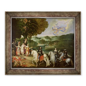 Tablou inramat - Claude Deruet - Alegorie a casatoriei lui Ludovic al XIV-lea 1638-1715 in 1631, 70 x 85 cm