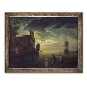 Tablou inramat - Claude Joseph Vernet - Seara peisaje marine, 70 x 90 cm