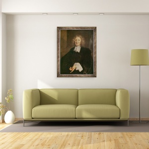 Tablou inramat - Claude Lefebvre - Portret presupus a fi Jules Hardouin Mansart 1646-1708, 70 x 90 cm - Img 2