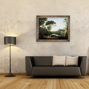 Tablou inramat - Claude Lorrain - Peisaj cu nimfa Egeria, 60 x 80 cm - Img 2