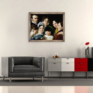 Tablou inramat - Claude-Marie Dubufe - Familia Dubufe in 1820, 50 x 60 cm - Img 2