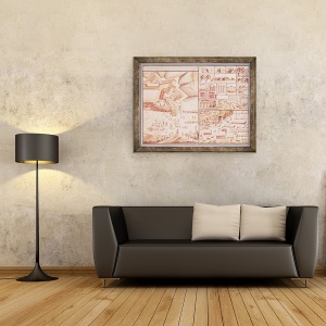 Tablou inramat - Claude Masse - Ms 500 Constructia unei piete a orasului si uneltele utilizate, 60 x 80 cm - Img 2