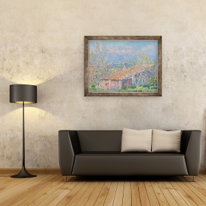Tablou inramat - Claude Monet - Casa gradinarului din Antibes, 70 x 90 cm - Img 2