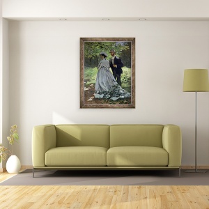 Tablou inramat - Claude Monet - Promenaderii, sau Claude Monet Bazille si Camille, 60 x 80 cm - Img 2