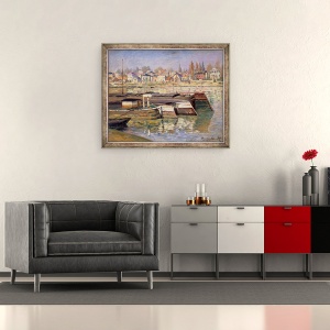 Tablou inramat - Claude Monet - Sena la Asnieres, 50 x 60 cm - Img 2