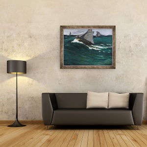 Tablou inramat - Claude Monet - Valul Verde, 60 x 80 cm - Img 2