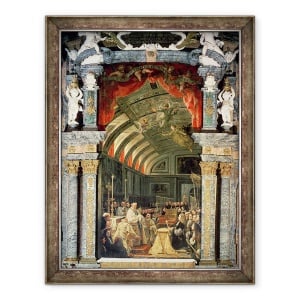 Tablou inramat - Claudio Coello - Sfanta impartasanie a lui Carol al II-lea 1661-1700 si a Curtii sale, 60 x 80 cm