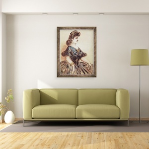 Tablou inramat - Constantin Guys - Jumatate de lungime portret al unei femei, 60 x 80 cm - Img 2