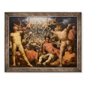 Tablou inramat - Cornelis Cornelisz van Haarlem - Caderea Titanilor Titanomachia, 70 x 90 cm