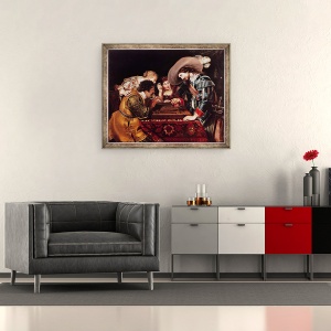 Tablou inramat - Cornelis de Vos - Jocul de Table, 50 x 60 cm - Img 2