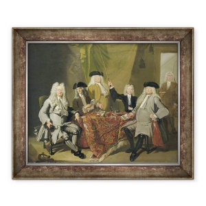 Tablou inramat - Cornelis Troost - Inspectorii Colegiului Medicum din Amsterdam, 70 x 85 cm