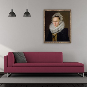 Tablou inramat - Cornelis van der Voort - Portret De O Doamna, 50 x 60 cm - Img 2