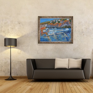 Tablou inramat - Cosima Duggal - Soarele pe acoperisuri, 70 x 90 cm - Img 2