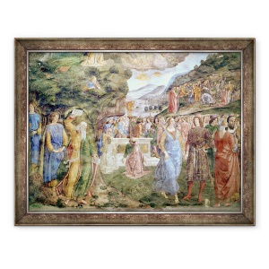 Tablou inramat - Cosimo Rosselli - Adorarea vitelului de Aur, 70 x 90 cm
