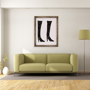 Tablou inramat - Daisy de Villeneuve - Cizme negre, 60 x 80 cm - Img 2
