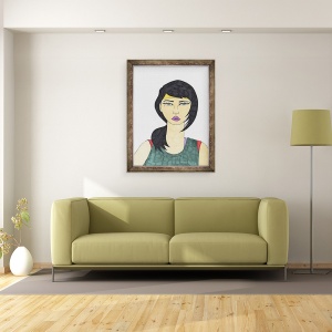 Tablou inramat - Daisy de Villeneuve - Fata cu coada de cal, 70 x 90 cm - Img 2