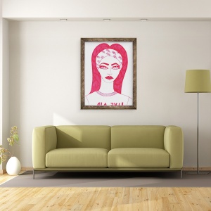 Tablou inramat - Daisy de Villeneuve - Fata purtand Live Aid Tricou, 60 x 80 cm - Img 2