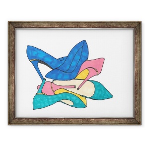 Tablou inramat - Daisy de Villeneuve - Pantofi, 60 x 80 cm