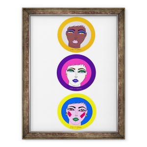Tablou inramat - Daisy de Villeneuve - Trei fete II, 60 x 80 cm