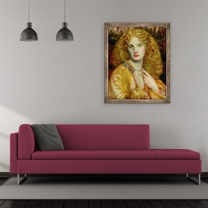 Tablou inramat - Dante Gabriel Charles Rossetti - Elena din Troia, 50 x 60 cm - Img 2