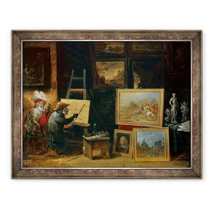 Tablou inramat - David Teniers the Younger - Pictorul Maimuta, 60 x 80 cm