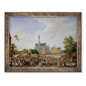 Tablou inramat - David Teniers the Younger - Targul olarilor de la Gent, 60 x 80 cm