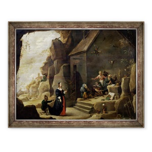 Tablou inramat - David Teniers the Younger - Tentatia Sfantului Anton II, 60 x 80 cm