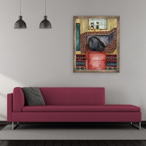Tablou inramat - Deborah Eve Alastra - Scaun Rosu, 1998, 50 x 60 cm - Img 2