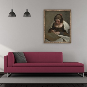 Tablou inramat - Diego Rodriguez de Silva y Velazquez - Femeia de cusatoreasa, 50 x 60 cm - Img 2